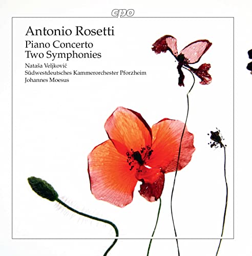 CD cover with red poppies and text listing composers and performers.