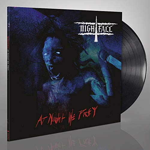 Vinyl record cover featuring a distressed face and band logo "Nightfall".