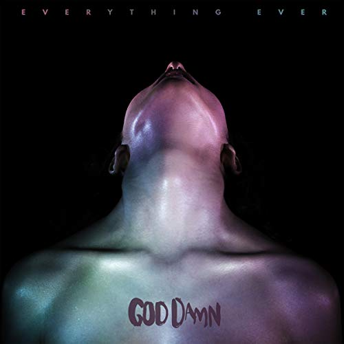 Close-up of a person’s face and upper chest with text “GOD DAMN”.