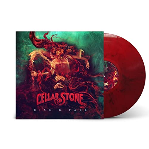 Cellar Stone “Rise & Fall” vinyl record with red and black marbling.