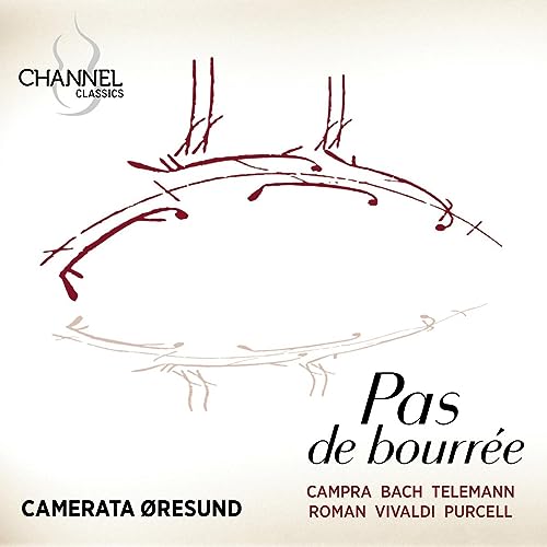 CD cover for Camerata Øresund’s “Pas de bourrée” with abstract red design.