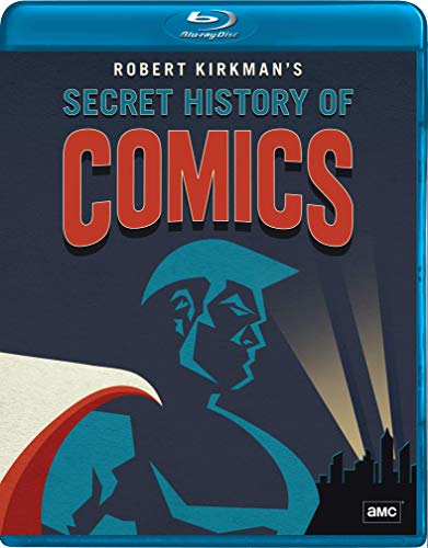 Blu-ray cover for “Robert Kirkman’s Secret History of Comics” with a superhero silhouette.