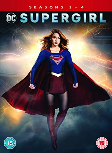 "Supergirl DVD cover featuring a woman in a blue and red superhero costume."