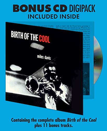 "Album cover for 'Birth of the Cool' by Miles Davis, featuring a man playing trumpet."