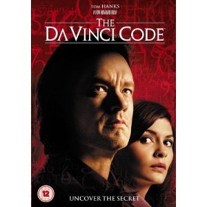 DVD cover for "The Da Vinci Code" featuring Tom Hanks and Audrey Tautou.