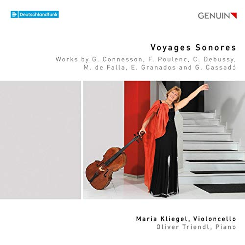 CD cover featuring a woman holding a cello, standing by a staircase.