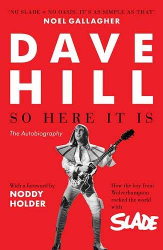 Book cover featuring Dave Hill holding a guitar, with red background and yellow text.