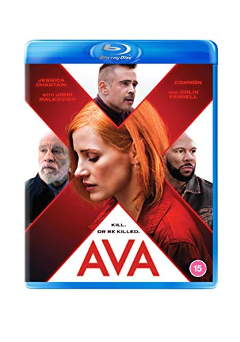Blue-ray case with "Ava" cover art featuring a woman and three men.