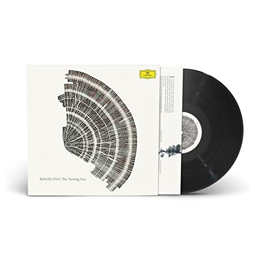 Roger Eno The Turning Year vinyl record with a tree ring cover design.