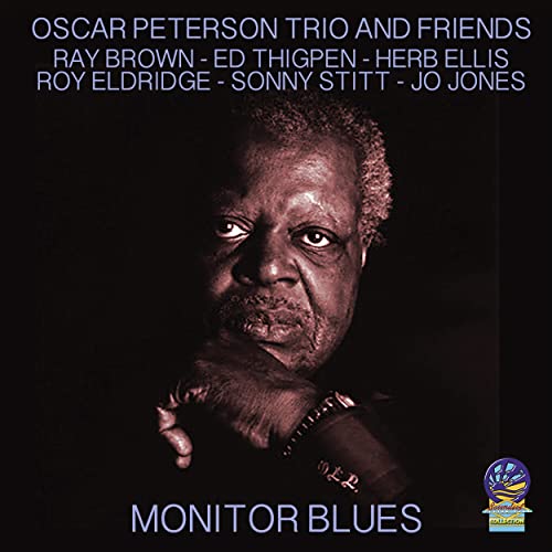 CD cover featuring a portrait of jazz pianist Oscar Peterson.