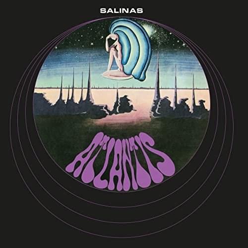 Album cover for "Atlantis" by Daniel Salinas, featuring surreal underwater city.