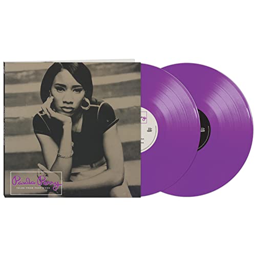 Paula Perry album cover and two purple vinyl records.