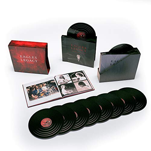 The Eagles “Legacy” vinyl box set with records and a book.