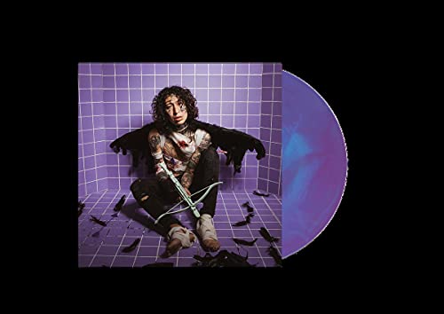 Lil Lotus album cover featuring a person in a purple tiled room with vinyl record.
