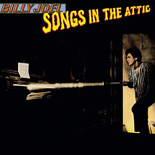 Billy Joel album cover, "Songs in the Attic", showing a man at a piano.
