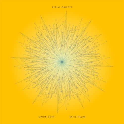 CD cover for "Aerial Objects" by Simon Goff & Katie Melua, abstract design.