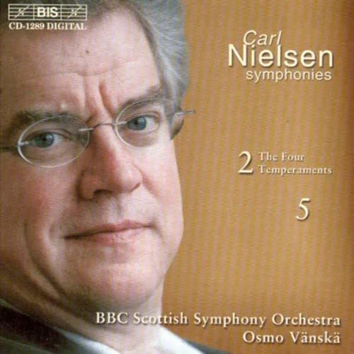 CD cover featuring portrait of Carl Nielsen and symphony details.