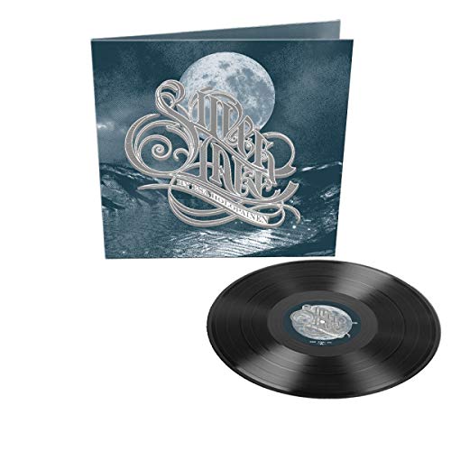 Vinyl record and album cover with ornate silver lettering and a full moon.