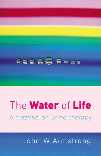 "Book cover with rainbow background, water droplets, and title 'The Water of Life'."