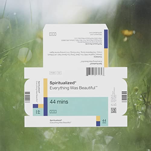 Spiritualized “Everything Was Beautiful” CD packaging with barcode and green foliage.