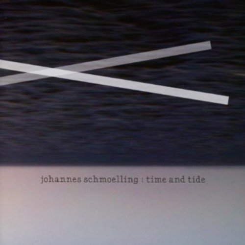 CD cover for Johannes Schmoelling’s “Time And Tide” with abstract lines.