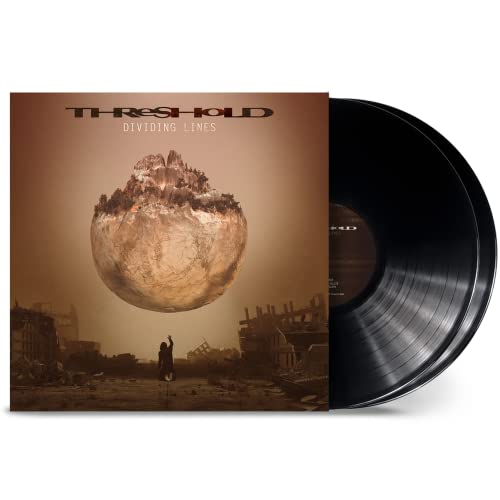 Vinyl record of Threshold’s “Dividing Lines” with landscape album art.