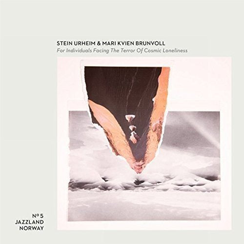 Album cover with abstract image of feet in snow, pale background, and artist names.