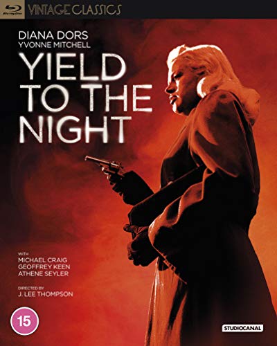 Blu-ray cover for "Yield To The Night" featuring Diana Dors in profile.