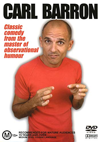 DVD cover featuring Carl Barron, a comedian in a red shirt.