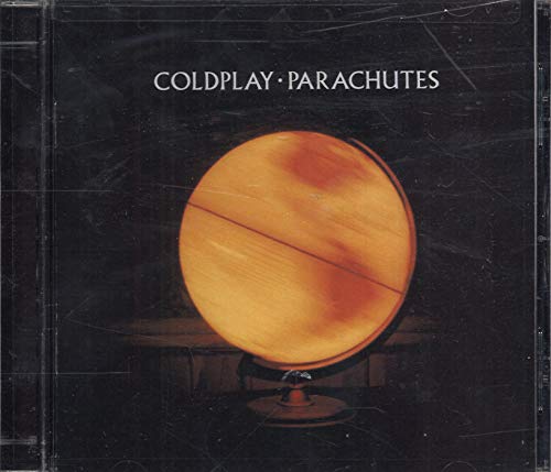 Coldplay’s “Parachutes” CD cover: black background with an orange globe.