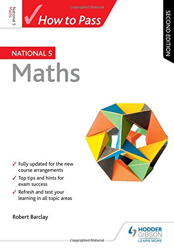 "Maths study guide cover with geometric shapes and 'How to Pass' banner, white background."