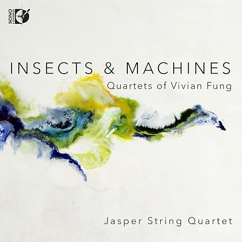 CD cover for "Insects & Machines" by Jasper String Quartet, abstract art.