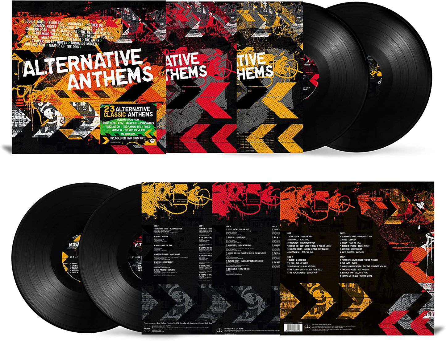 Alternative Anthems" vinyl record with black and red geometric cover art.