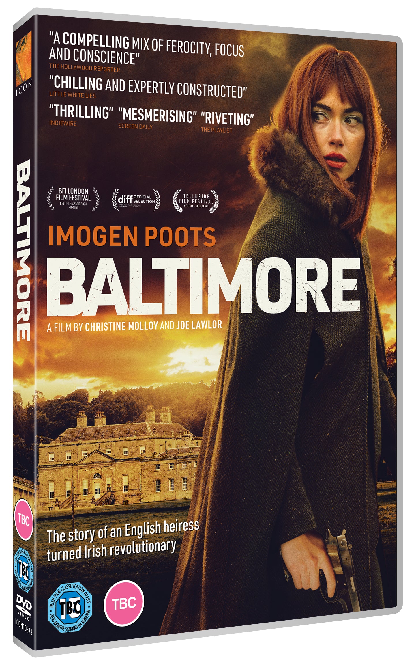 DVD cover for "Baltimore" featuring Imogen Poots, a period drama.