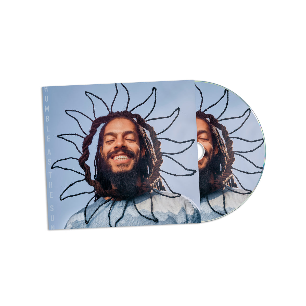 CD cover for Bob Vylan’s “Humble As The Sun” featuring a man with a sunflower halo.