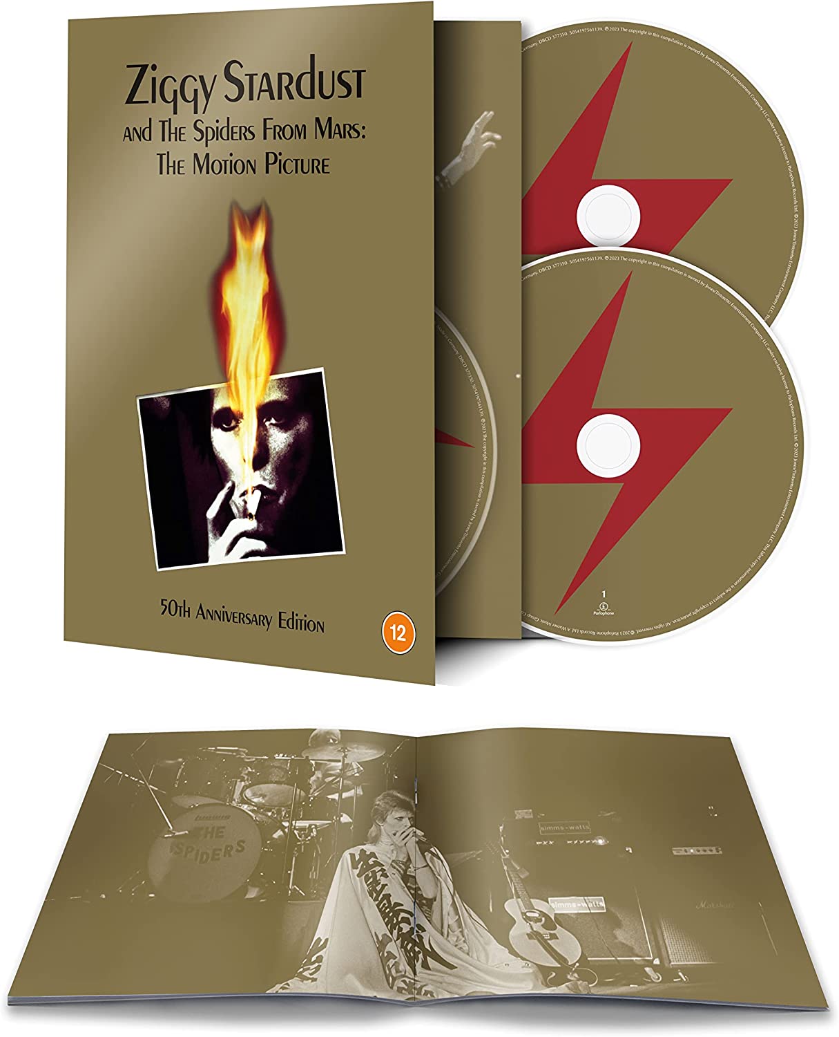 David Bowie’s “Ziggy Stardust” 50th Anniversary CD packaging with photos.