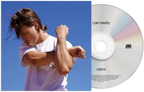 Ryan Beatty’s “Calico” CD cover and disc with rainbow reflection.