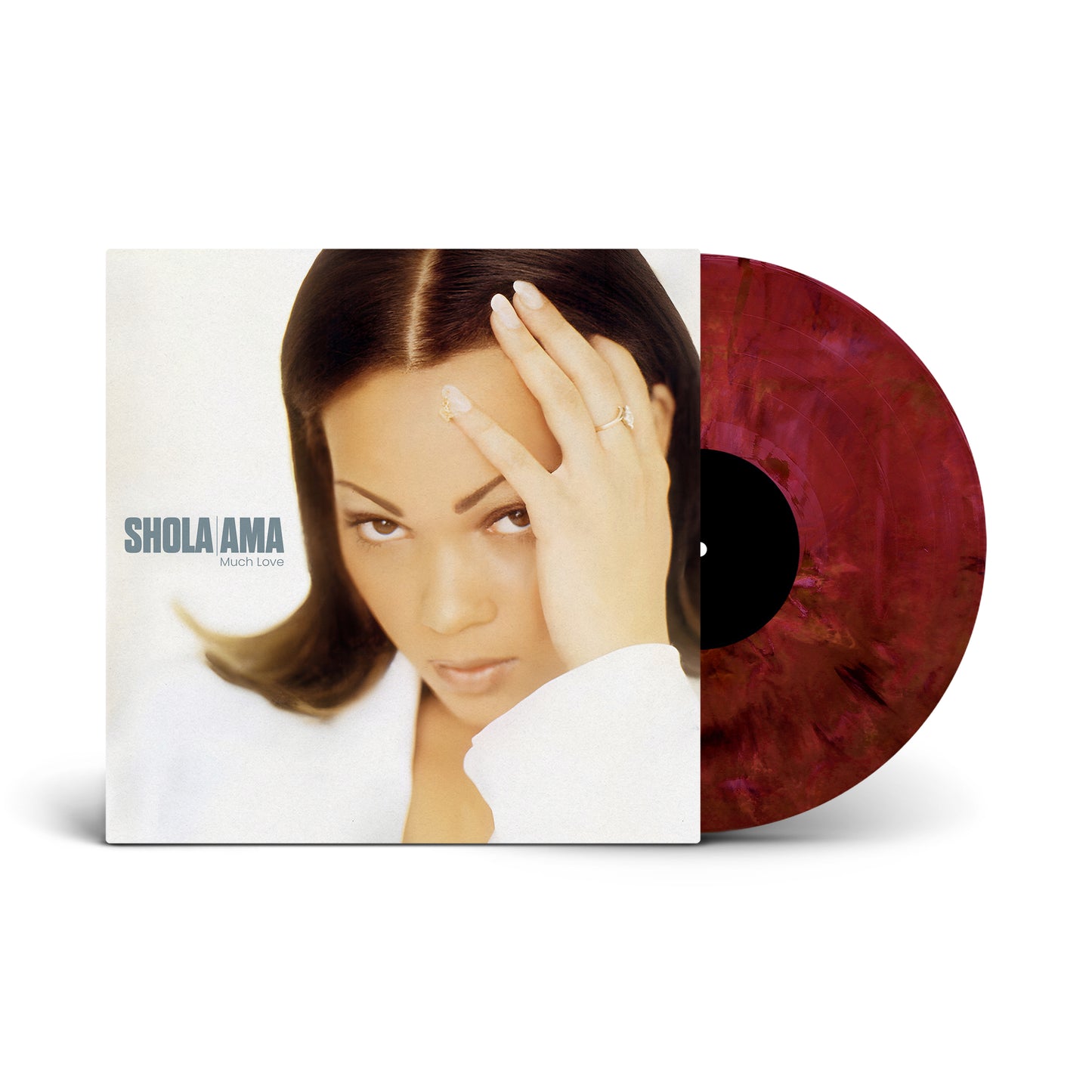 Shola Ama’s “Much Love” coloured vinyl LP with portrait cover.