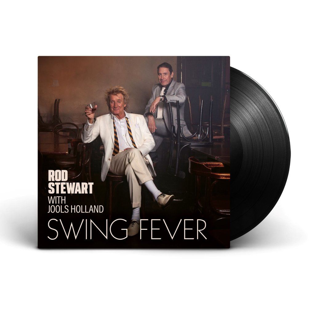 Rod Stewart and Jools Holland album cover on a vinyl record.