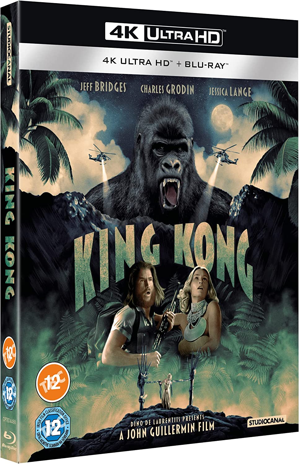 King Kong Blu-ray cover featuring a gorilla, helicopters, and actors.