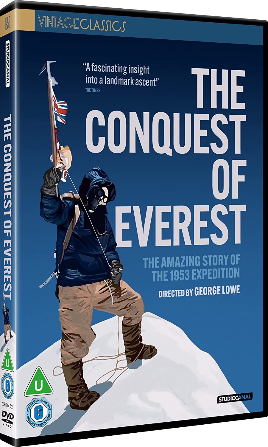 DVD cover for "The Conquest of Everest," depicting a mountaineer.