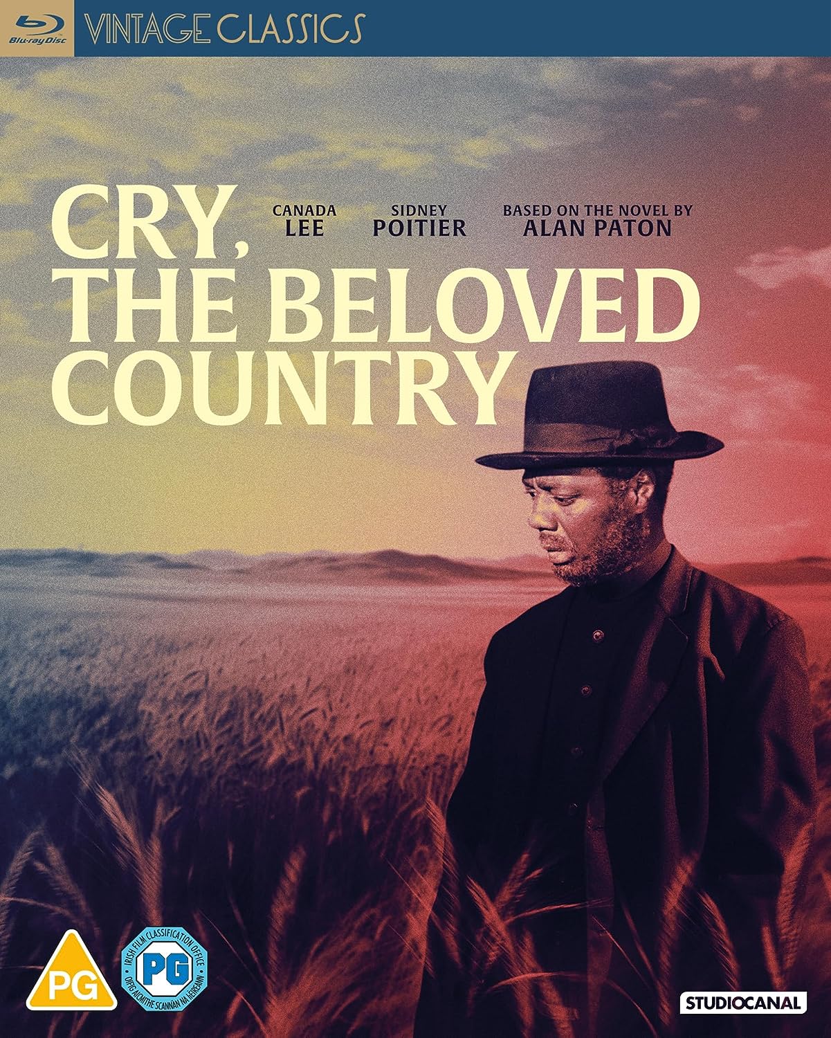Blu-ray cover for “Cry, The Beloved Country” featuring Sidney Poitier.