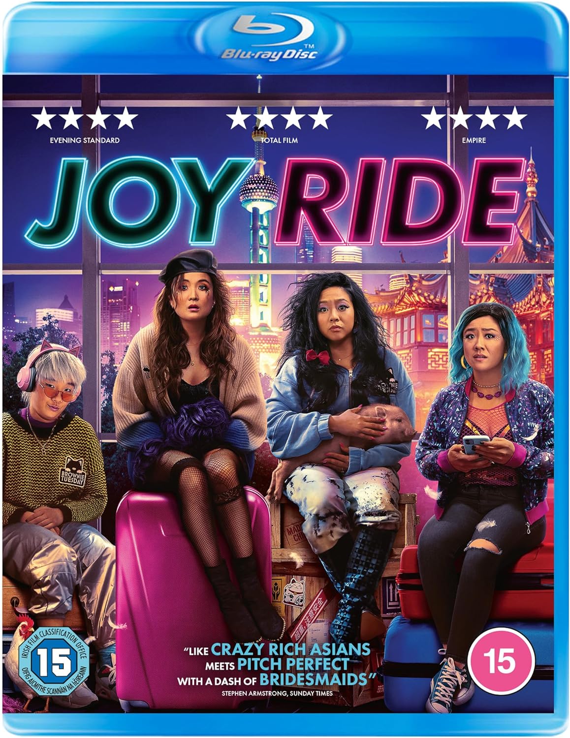 Joy Ride" Blu-ray cover featuring four Asian women in a city setting.