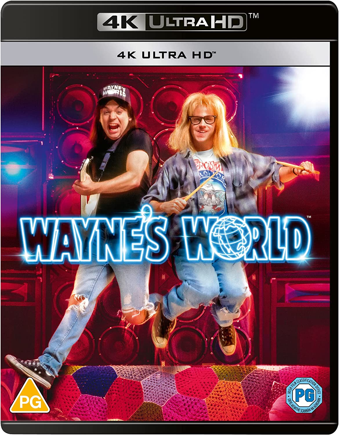 "Blu-ray case with 'Wayne's World' title and two men dancing on stage."