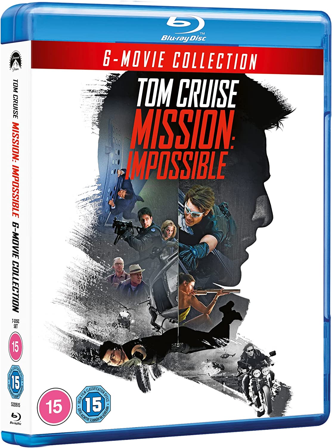 Blu-ray case for "Mission: Impossible" 6-movie collection with Tom Cruise.