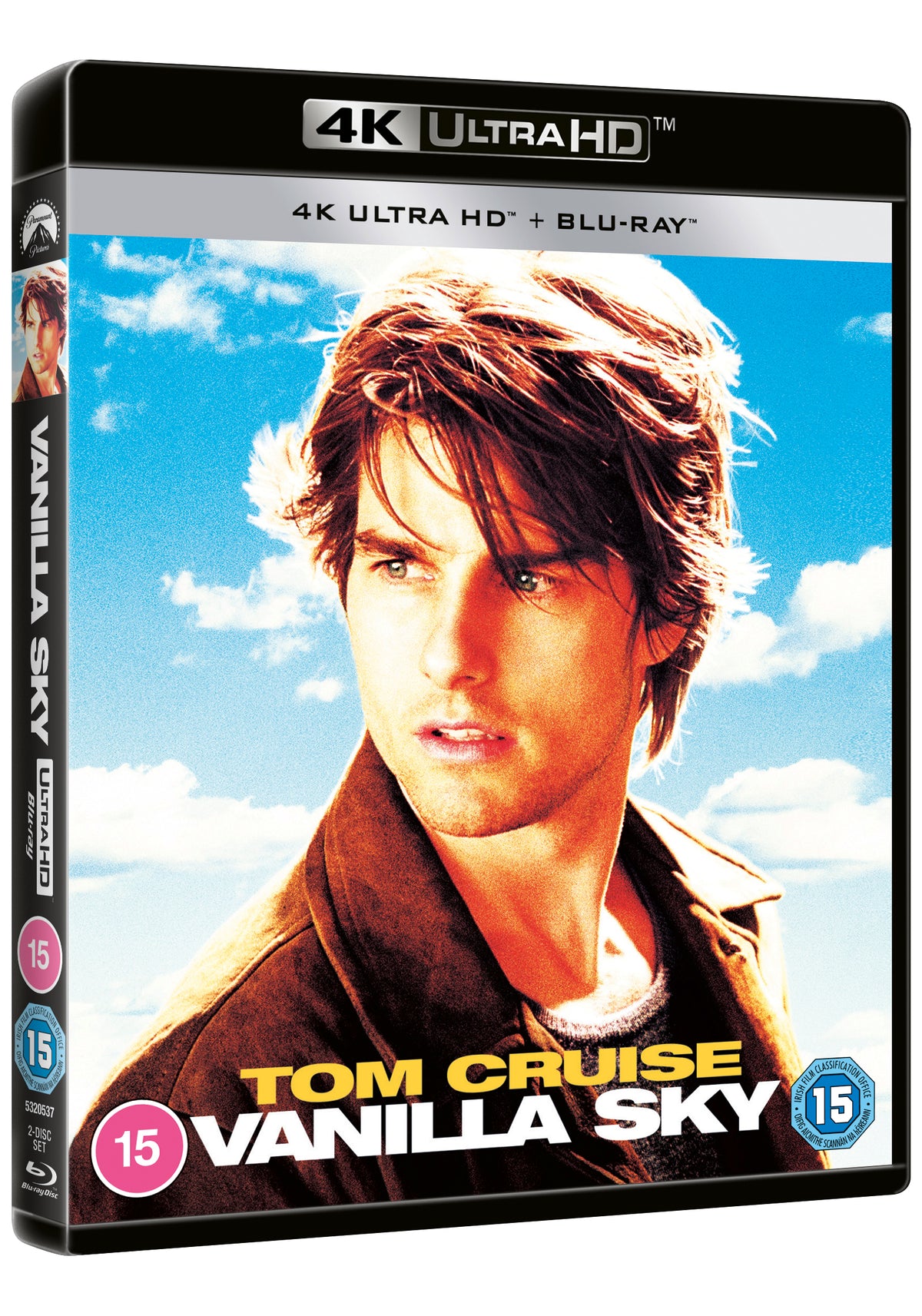 Vanilla Sky" 4K+Blu-ray cover featuring Tom Cruise against a blue sky.