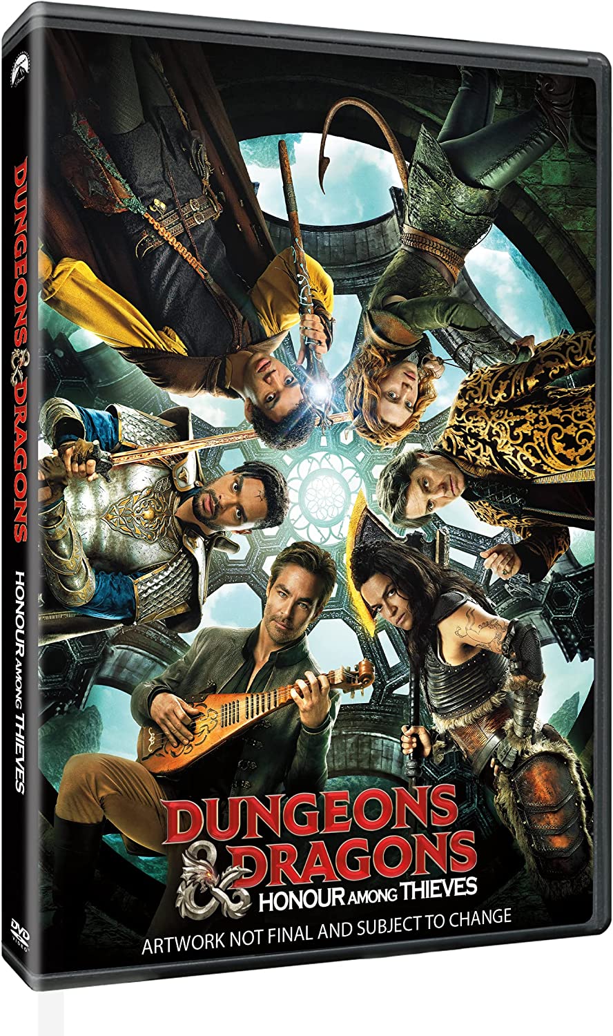 DVD cover for "Dungeons & Dragons: Honour Among Thieves" featuring a group portrait.