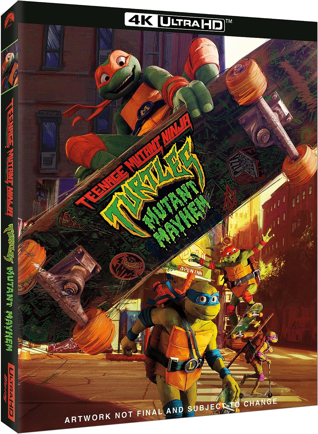 Teenage Mutant Ninja Turtles: Mutant Mayhem UHD Blu-ray cover art.