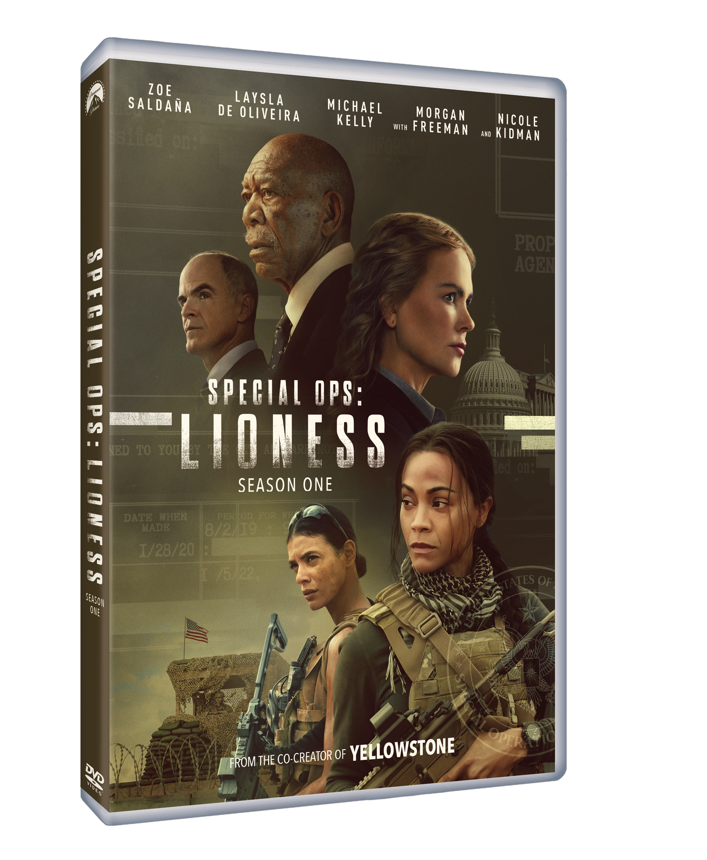 “Special Ops: Lioness” Season 1 DVD cover with cast and dramatic imagery.