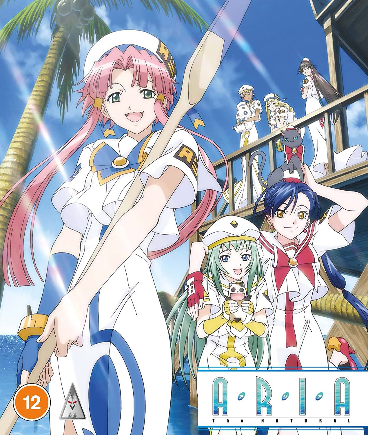 "Anime Blu-ray cover featuring characters in white sailor outfits on a boat."